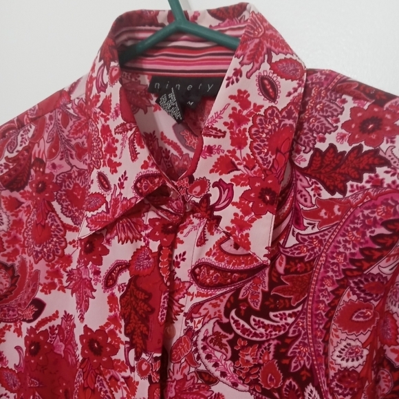 Ninety Long sleeve paisley blouse contrasting striped cuffs - Picture 3 of 7